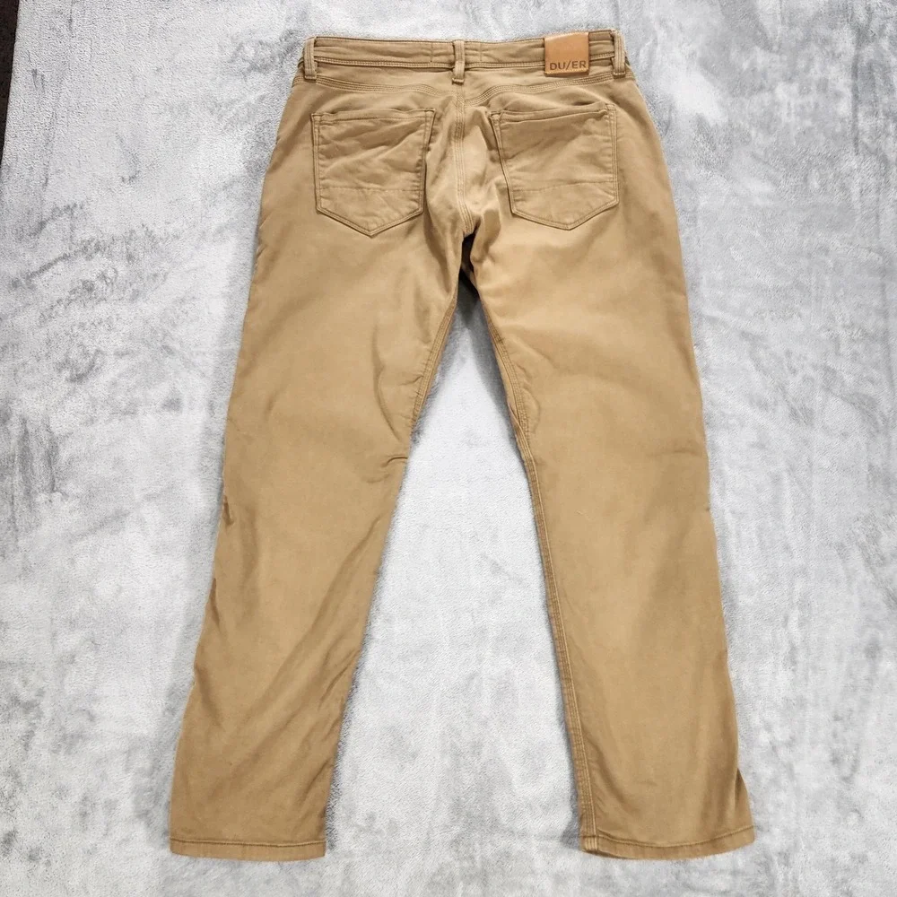 DU/ER‎ Jeans Mens 34x30 Beige N2X Relaxed Taper Stretch 5 Pocket Pants Casual